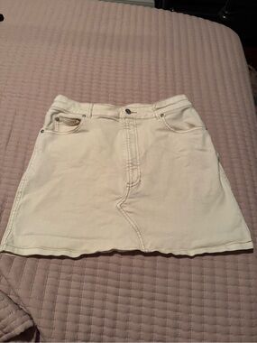 Pilcro creme A-Line Denim Skirt - Women's Casual Style